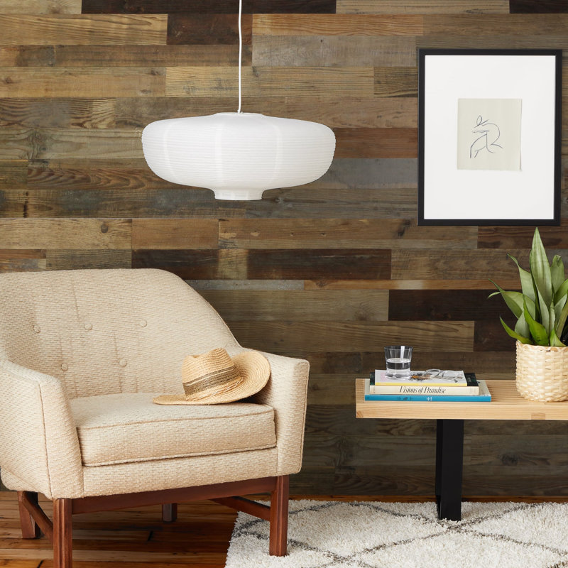Panneau mural en bois récupéré 4,53 po x 35,4 po brun récupéré