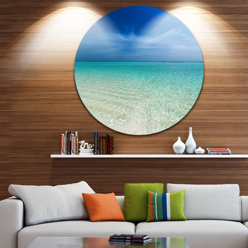 Photographie « turquoise océan under blue sky », Métal métal, 34" H x 44" W x 1.5" D