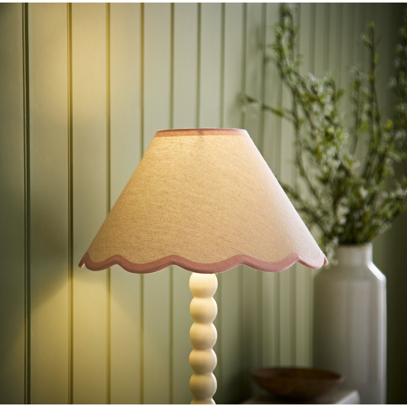 Florie Novelty Lamp Shade ( Clip On ), Cream/Pink, 15cm H x 27.5cm W x 27.5cm D