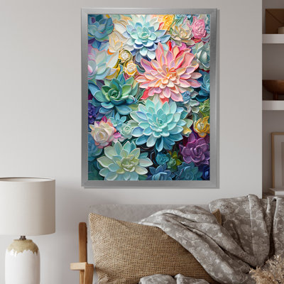 «Soft Colors Succulent Flower Field Florescence I», reproduction sur toile