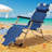 Teal Adjustable Waterproof Folding Outdoor Lounge Chair With Pillows-117246455