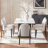 Faux Marble Double Pedestal Dining Set For 6