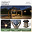 Pavillon de jardin en cèdre 12 po x 10 pi avec toit en acier galvanisé double pour patio, cour arrière et terrasse