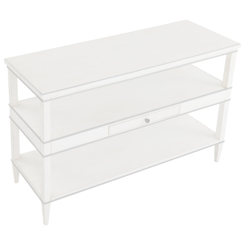 Camille Console Table, Linen/Antique Pewter
