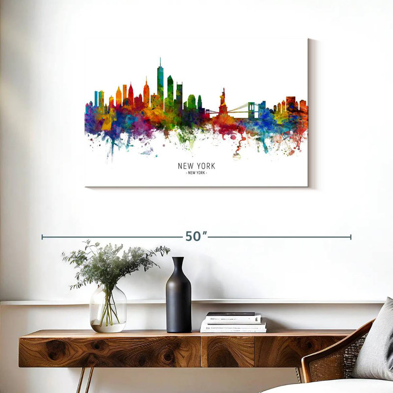 «Sirci Vibrant New York Skyline I», H 24 po x l 36 po