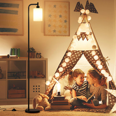 Lampadaires pour le salon - Lampe sur pied industrielle avec abat-jour en verre, lampe sur pied moderne avec ampoules à DEL