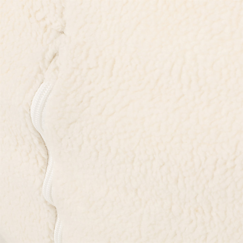 Fauteuil à billes arrondi Kavel, Tissu crème