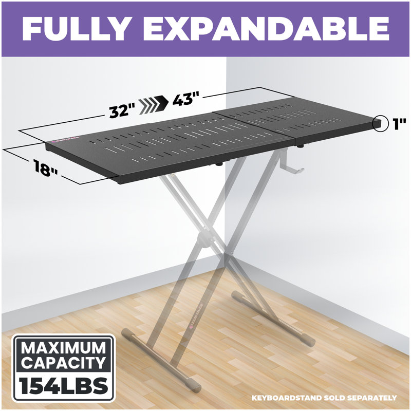 Plateau de table liquide liquide SEULEMENT pour les supports à clavier de style X et le support à piano de style Z - support de table de portable, plateau de table de mixage