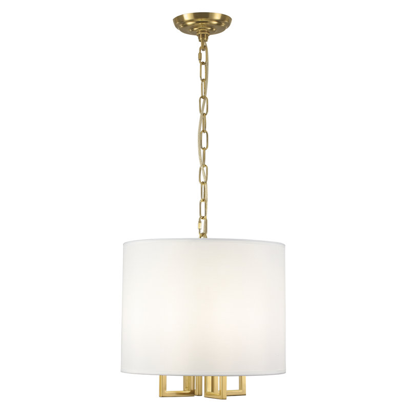 Lustre simple doré à 4 lumières