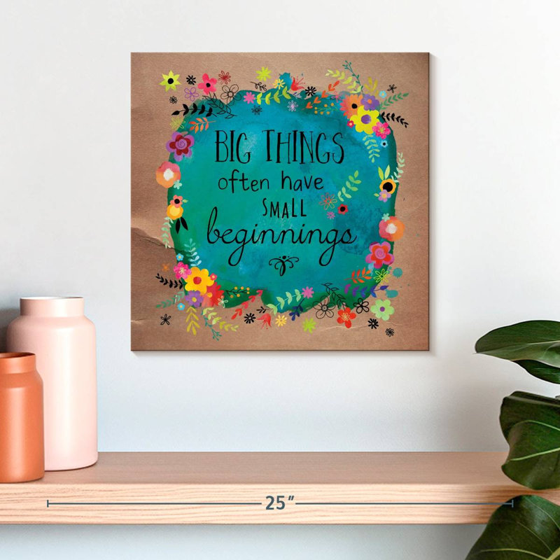Tergel Inspiration Big Things Small Beginnings, H 16 po x l 16 po