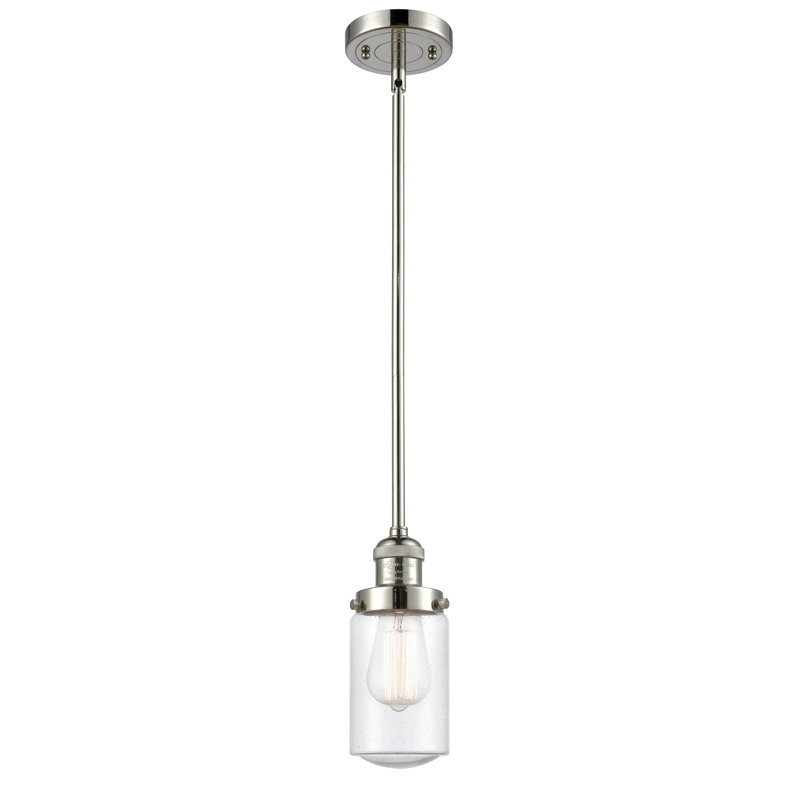 Luminaire suspendu simple à 1 lumière Saroyan, Ampoule non incluse, Transparent, Nickel poli