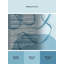 Tapis bleu doux et moelleux en bandes de résistance Erasmos - Reliure bleu ciel-341472071