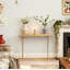 100cm W Rectangular Solid Wood Console Table Wall Mounted Shelves
