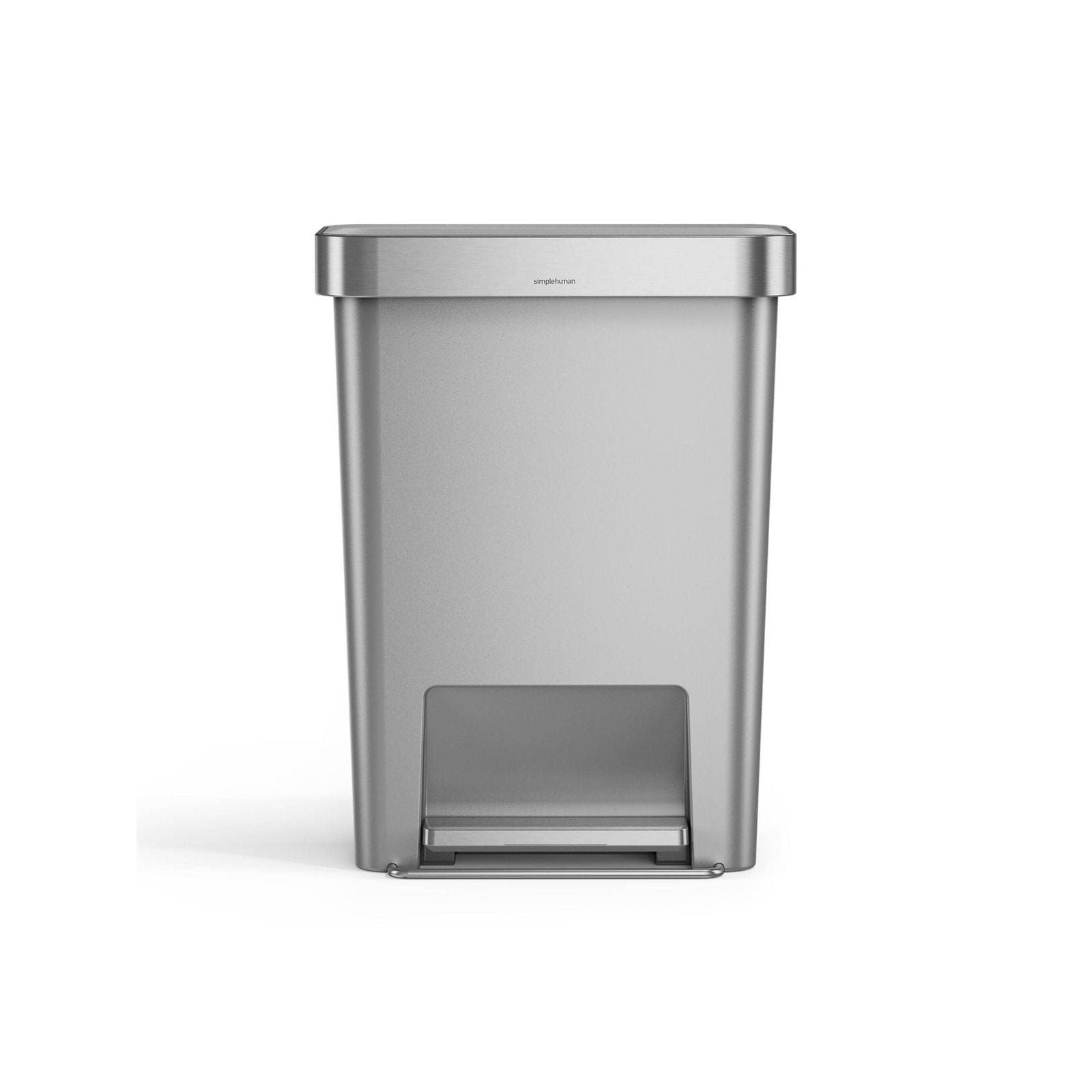 Simplehuman 45 Liter / 12 Gallon Rectangular Kitchen Step Trash Can with Soft-Close Lid, Plastic, Alloy