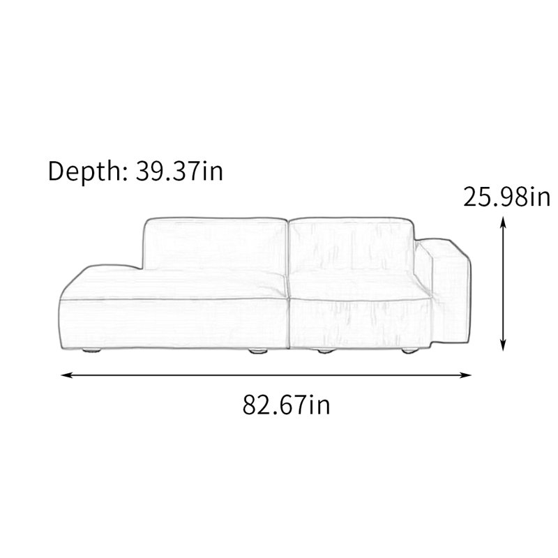 Chaise longue en similicuir Simple Living Room, Orienté à droite, Brun