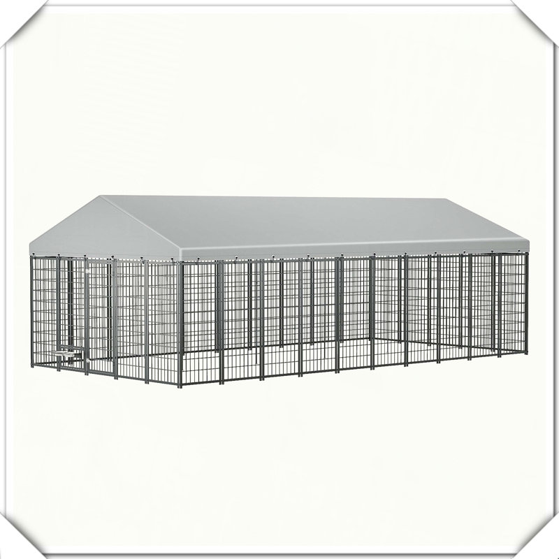 Clôture en métal pour l'extérieur, H 81,5 po x l 115,67 po x P 226,4 po