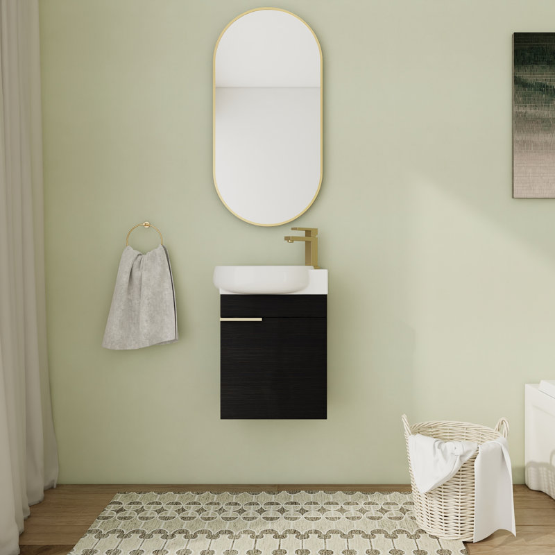 Ensemble de meuble-lavabo simple 16,87 po avec plateau en céramique Volare