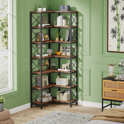 Corner Bookcase Metal 1 Piece Corner Bookcase Black Versatile Design