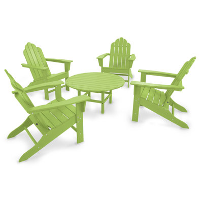 POLYWOOD Long Island Adirondack 5-Piece Conversation Group