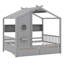 Lit maison avec 2 tiroirs, tablette de rangement-1399221412