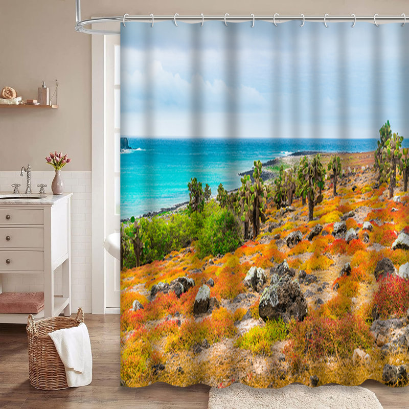 Rideau de douche Tropical Beach, L 72 po x l 84 po