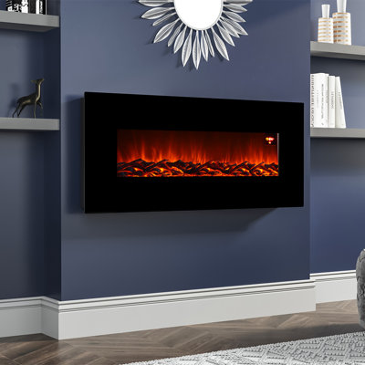 Adrie Wade Logan 128cm W Black Electric Fireplace
