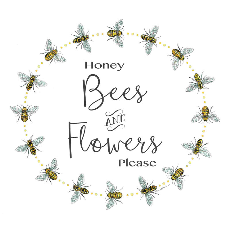 2884825_Honey abeilles et fleurs s'il vous plaît, H 36 po x l 36 po