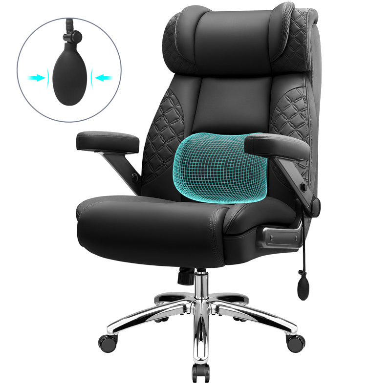 Joulon Ergonomic Tufted Big Tall  Adjustable Lumbar Support Executive Office Chair 500lbs, Black