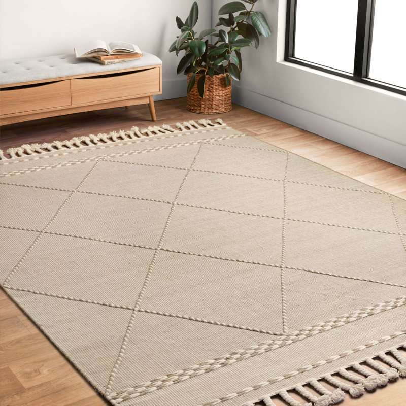 Isidore Wool Geometric Indoor Rug, Rectangle 9'3" x 13'