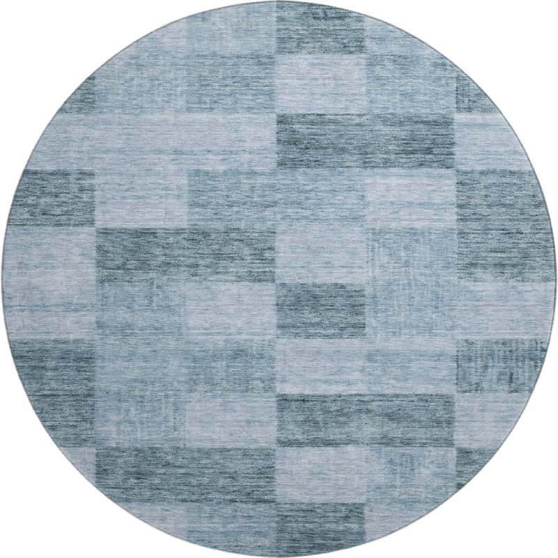 Premium Machine Washable Alves AMF1139 Geometric Rug, Round 8'