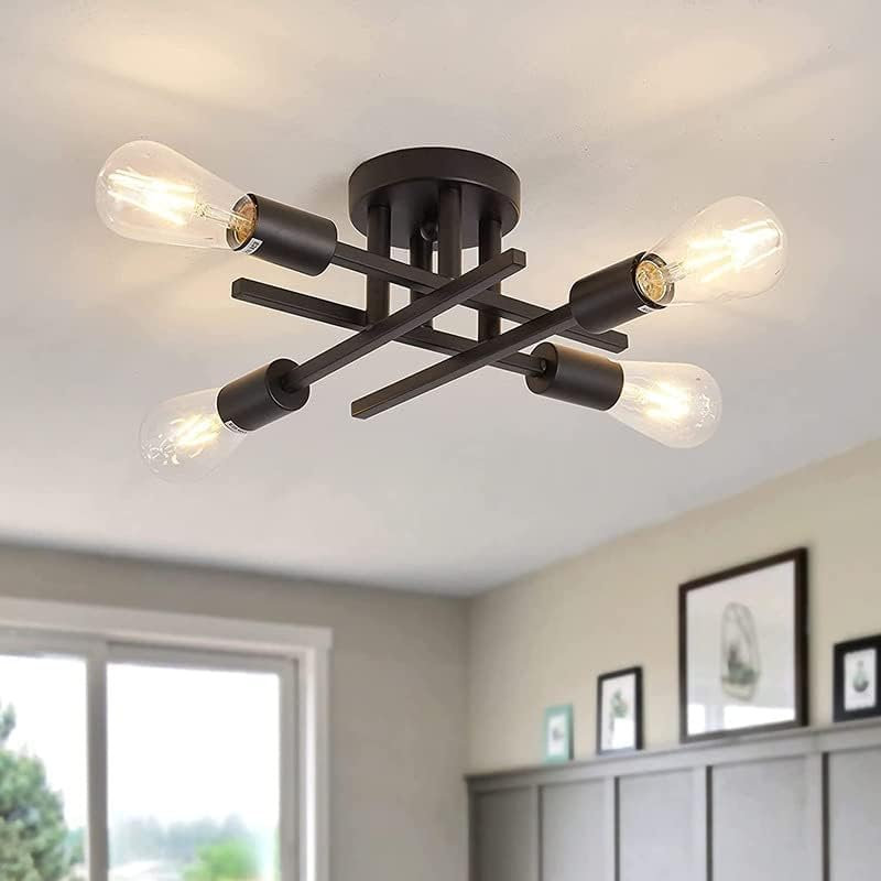 Flush Mount, 14cm H x 28cm W x 28cm D, Black