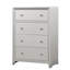 Luxueux commode 1 pièce nickel brossé sur poignées 4 tiroirs à queue d'aronde anglaise avec glissières en métal finition champagne