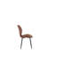 Ensemble de 4 chaises modernes en polyuréthane matelassé brun clair avec pieds en métal noir-513434784