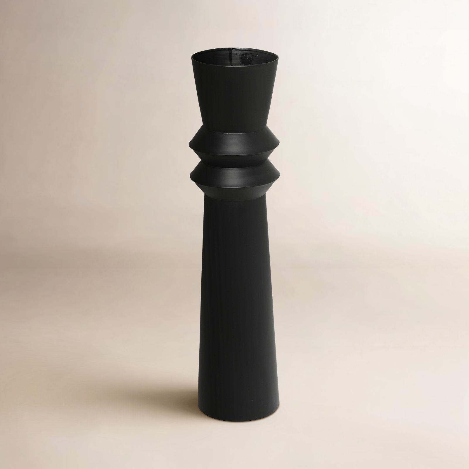 Mable Metal Floor Vase, Black, 31.75" H x 8.3" W x 7.8" D
