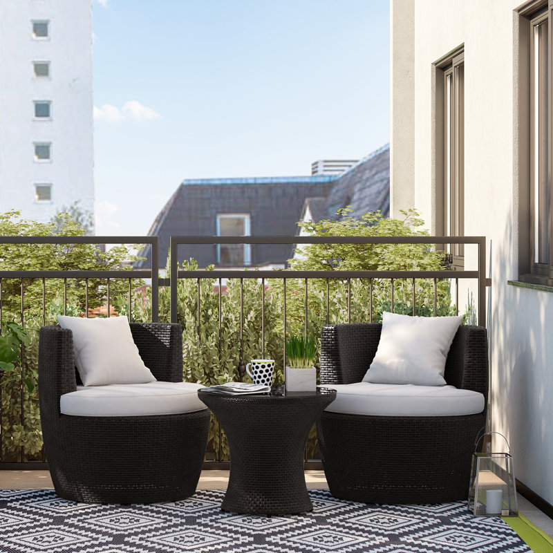 Abrigo 2 Seater Rattan Effect Conversation Set