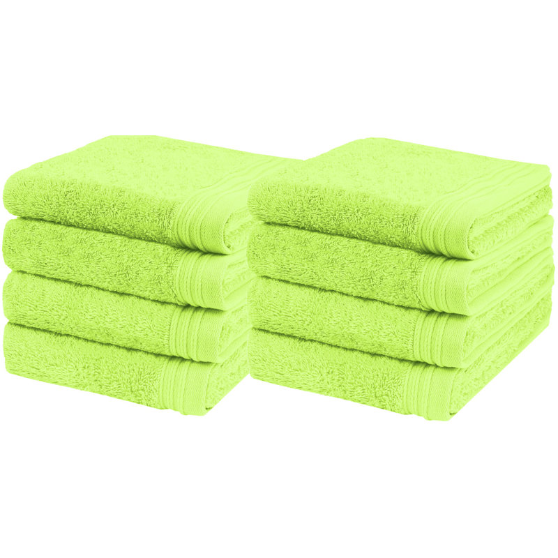 Ensemble de 8 serviettes 100% coton Raquel, Vert pomme