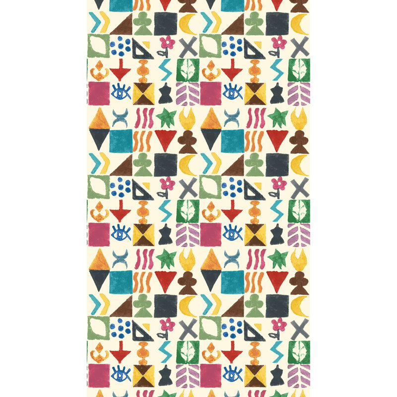 Geometric Non-Woven Wallpaper Roll, Jewel
