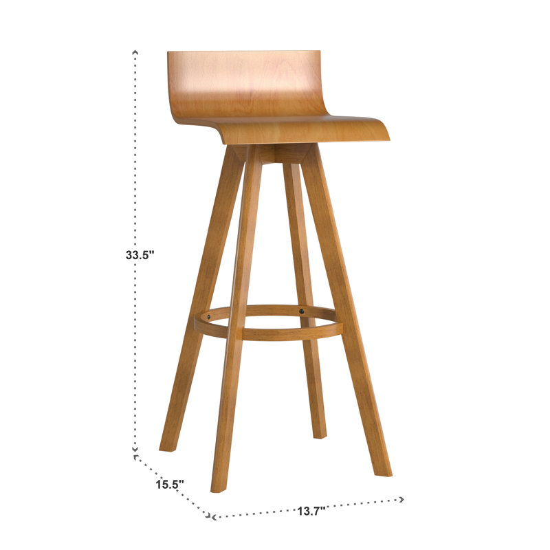 Tabouret de bar et de comptoir pivotant Dery, Naturel, Tabouret de bar (siège d'une hauteur de 29 po)