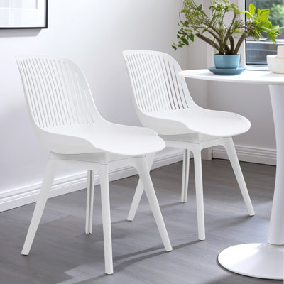 53 cm H Fabric Dining Chair in White