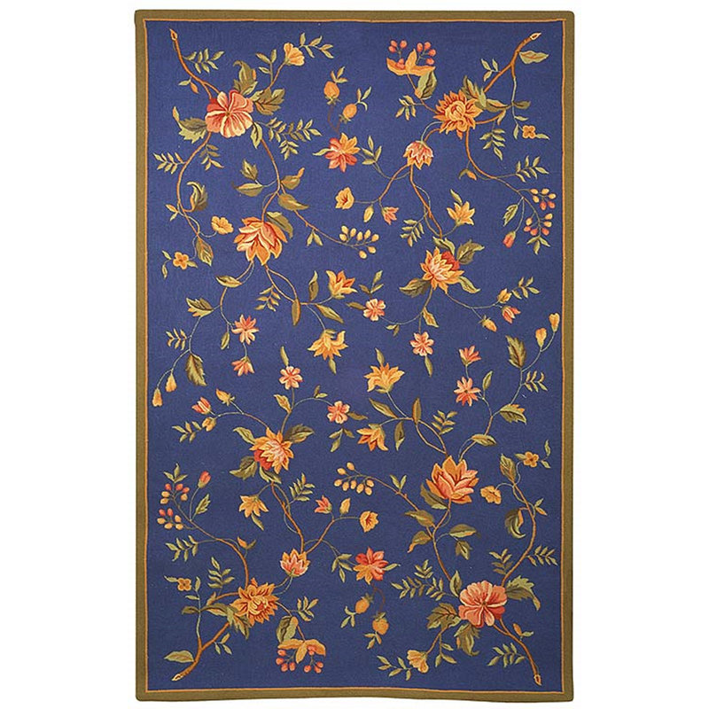 Kinchen Hand Hooked Wool Floral Rug, Rectangle 3'9" x 5'9", Beige