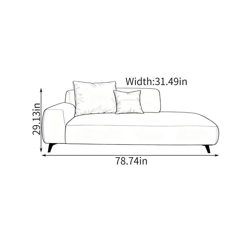 chaise longue en tissu simple et décontractée