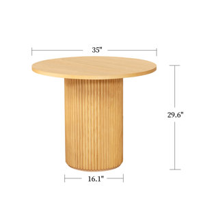 Ivy Bronx Gilta Round Solid Wood Base Dining Table & Reviews | Wayfair