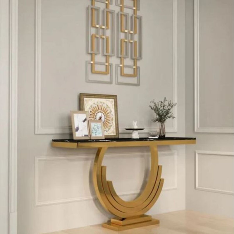 Octavio Faux Marble Console Table