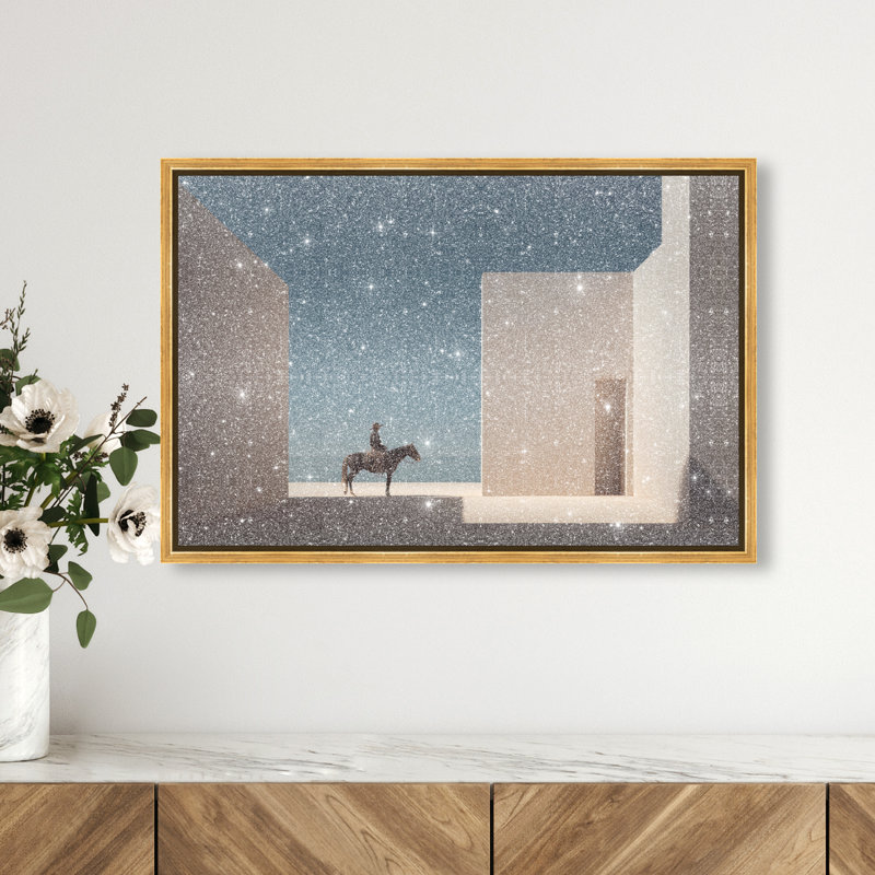 Lone Equestrian I Print by Oliver Gal, 11"H x 16"W, Gold Floater Frame