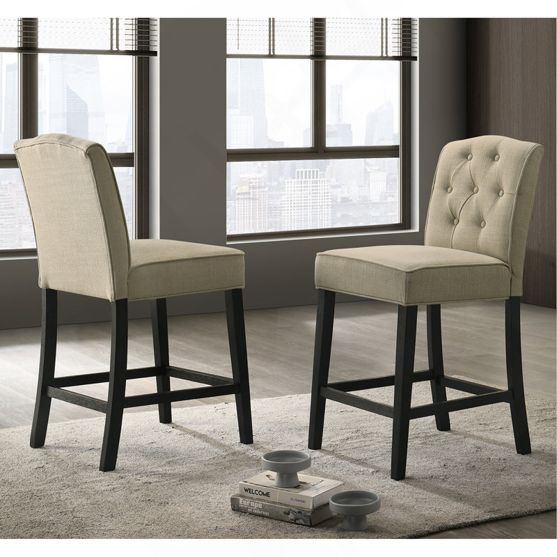 Ensemble de 2 chaises rembourrées en tissu