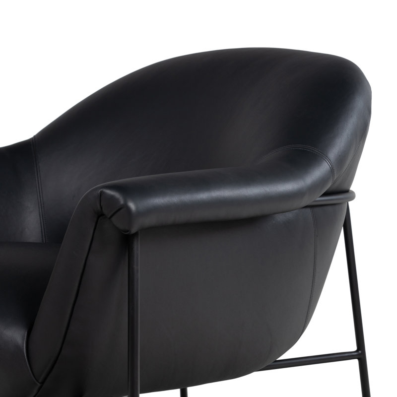 Suerte Armchair, Black Genuine Leather