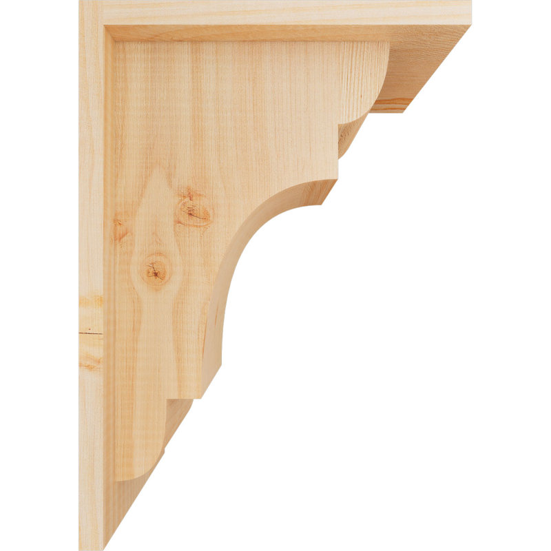 New Brighton Corbel avec plaque arrière, H 14 po x l 7,5 po x P 10 po, Sapin de Douglas, Lisse