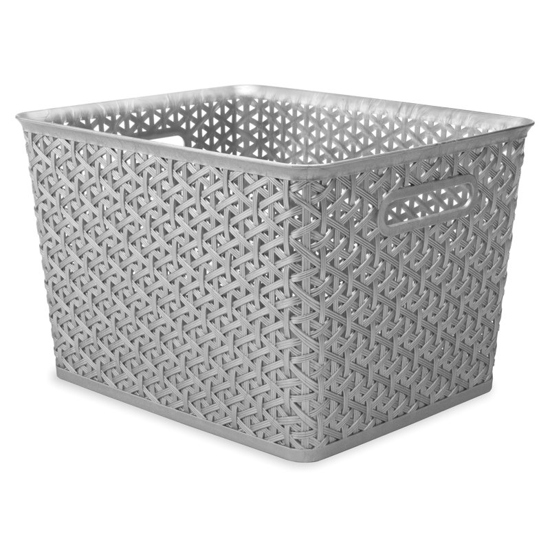 Whitmor Resin Form Half Basket, Extra Large, Silver