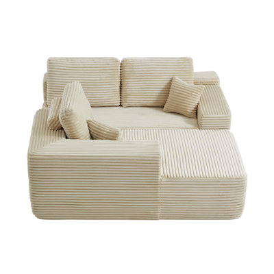 Spacious Cloud Sectionals, Foam Spring Beige Modern Design For Home Living