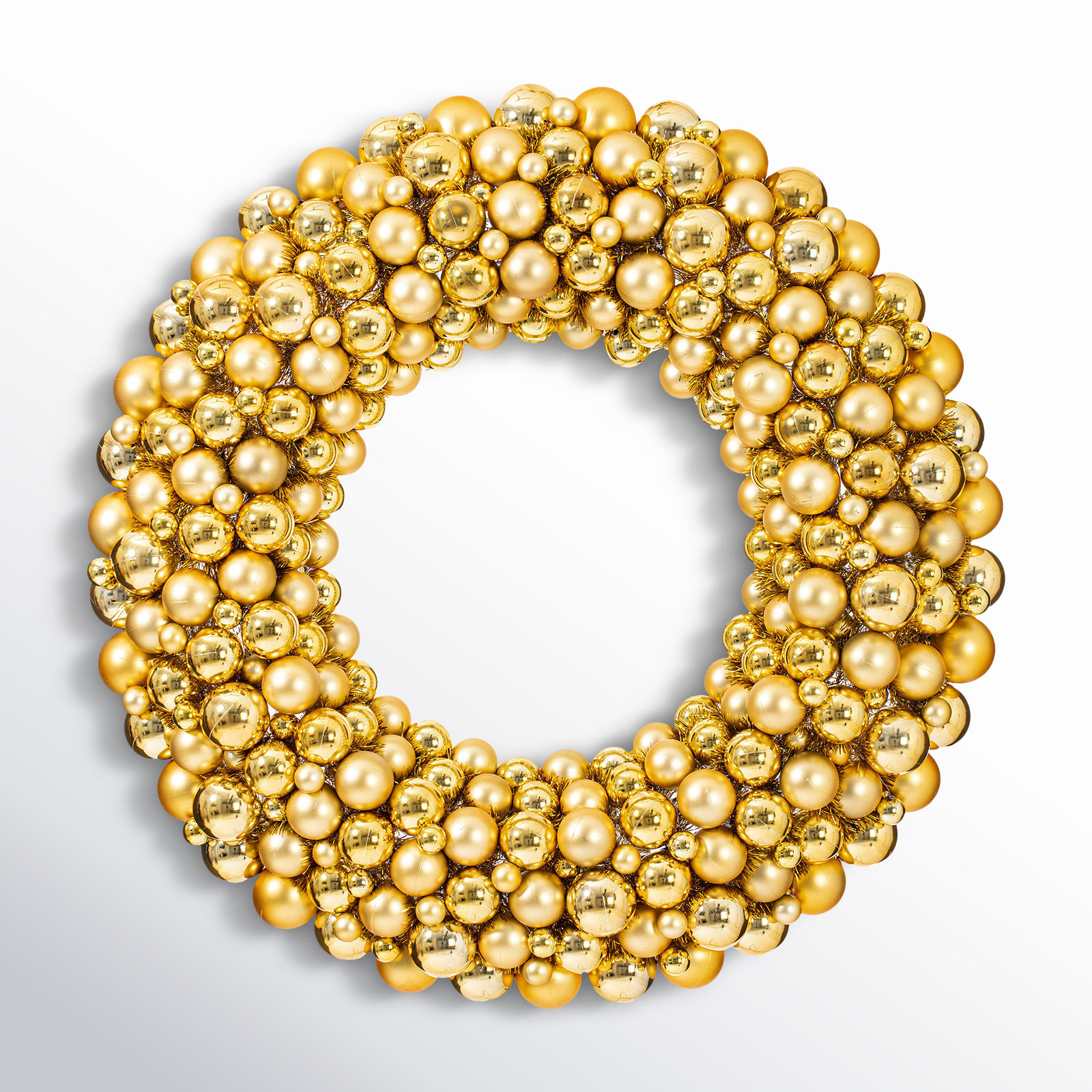 Hashtag Home Shiny and Matte Ball Wreath & Reviews | Wayfair